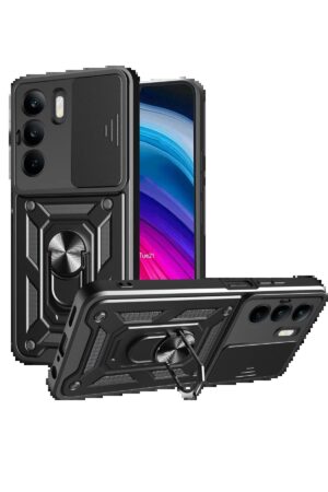 Realme C75 4G Kılıf Pars Lens Yüzüklü Silikon - Siyah-(5796)