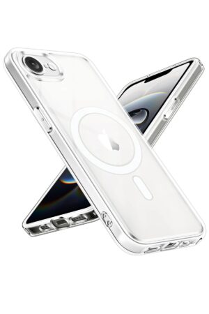 iPhone 16E Kılıf Magneticsafe Şeffaf Silikon - Şeffaf-(5796)