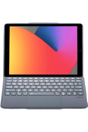 T5506D iPad 10.2 (9.Nesil) Kılıf Palermo Ledli Klavyeli Standlı Tablet Kılıfı - Siyah-(5796)