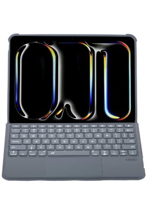 T5504D iPad Pro 11 (2024) Kılıf Palermo Ledli Klavyeli Standlı Tablet Kılıfı - Siyah-(5796)