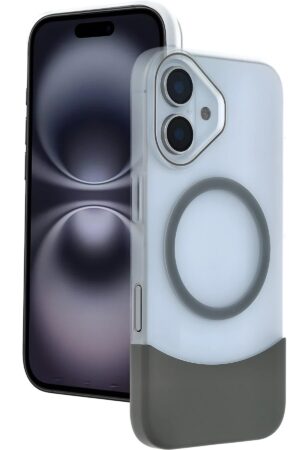 Apple iPhone 16 Velar Magsafe Kapak - Natural Grey-(5796)