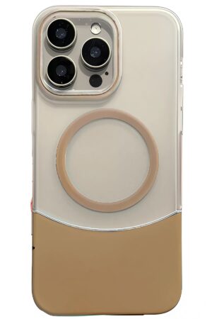 Apple iPhone 16 Pro Max Velar Magsafe Kapak - Çöl Titanyum-(5796)