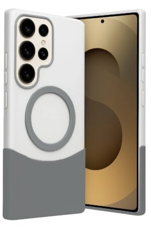Samsung Galaxy S24 Ultra Velar Magsafe Kapak - Natural Grey-(5796)