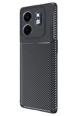 İnfinix Smart 9 Kılıf Auto Focus Karbon Kapak - Siyah-(5796)