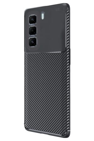 İnfinix Hot 50 4G Kılıf Auto Focus Karbon Kapak - Siyah-(5796)