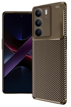 Realme C75 4G Auto Focus Karbon Kapak - Kahverengi-(5796)