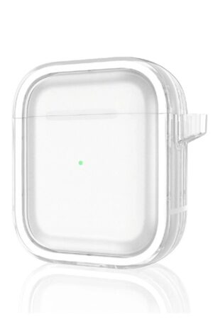 Airpods 4 (4.nesil) Shiny Şeffaf Kılıf - Beyaz-(5796)
