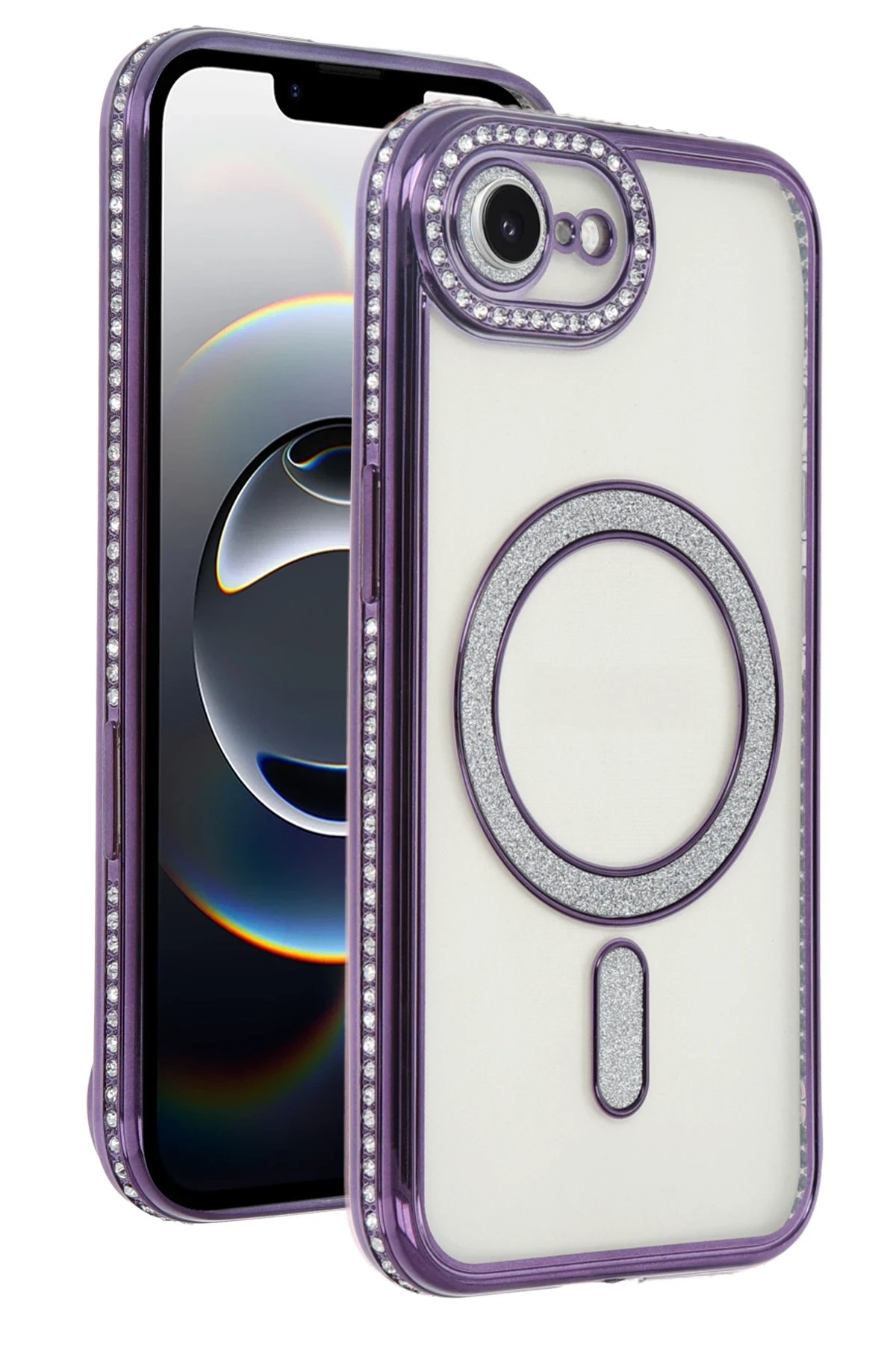 Apple iPhone 16E Joke Simli Magneticsafe Kılıf - Derin Mor-(5796) - Görsel 2