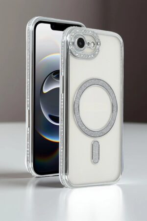 Apple iPhone 16E Joke Simli Magneticsafe Kılıf - Gümüş-(5796)