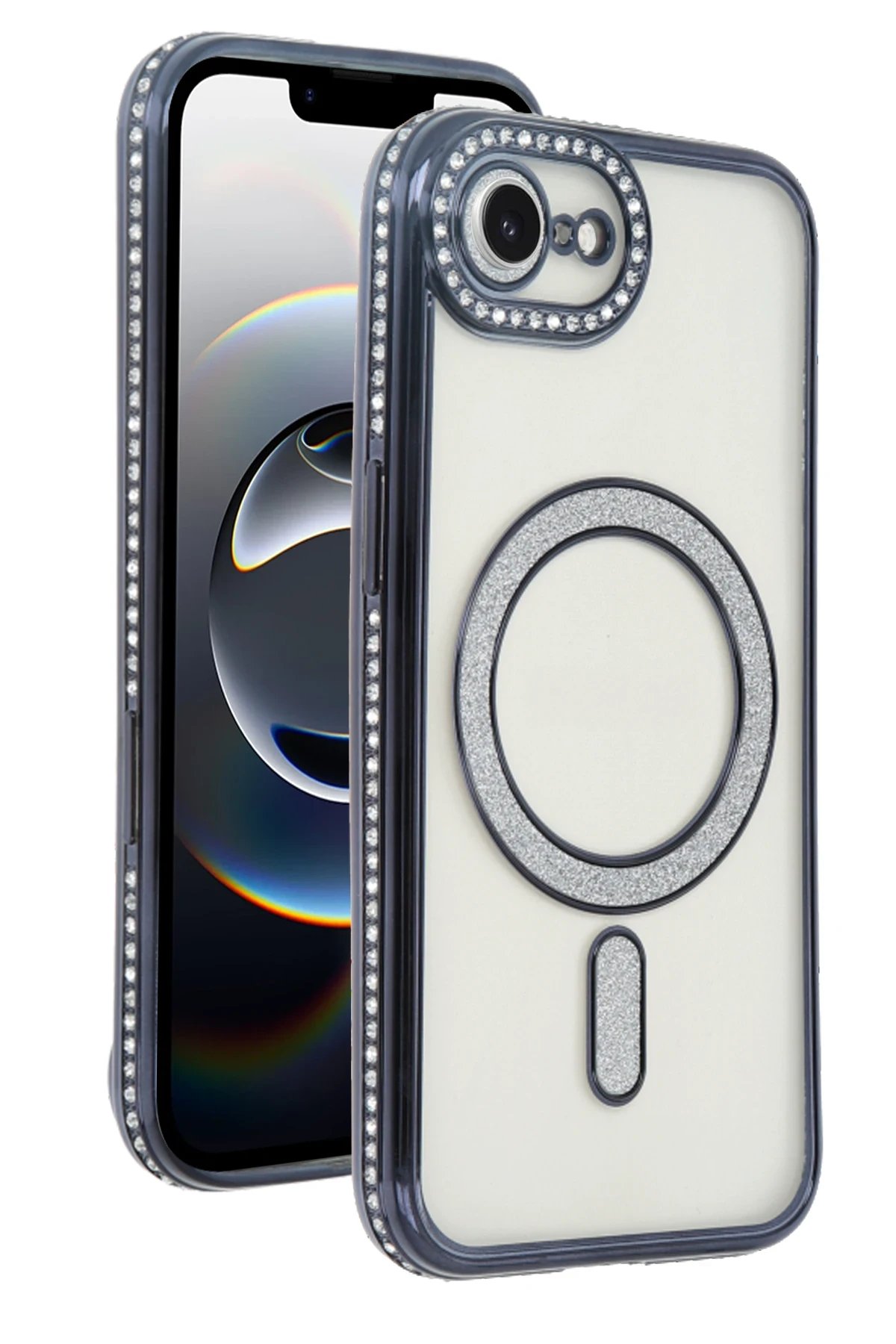 Apple iPhone 16E Joke Simli Magneticsafe Kılıf - Siyah-(5796) - Görsel 2