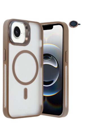 iPhone 16E Flet Lens Magsafe Kapak - Gold-(5796)