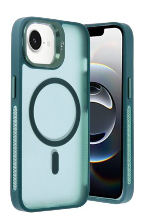 iPhone 16E Flet Lens Magsafe Kapak - Koyu Yeşil-(5796)