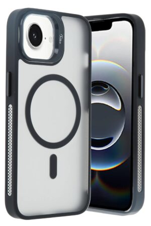 iPhone 16E Flet Lens Magsafe Kapak - Siyah-(5796)