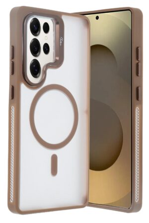 Samsung Galaxy S25 Ultra Flet Lens Magsafe Kapak - Gold-(5796)