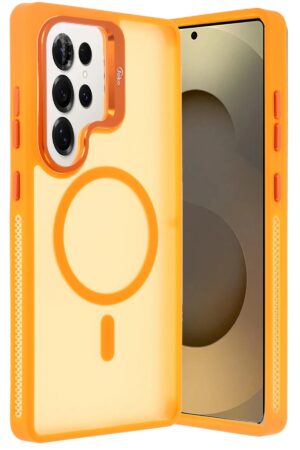 Samsung Galaxy S25 Ultra Flet Lens Magsafe Kapak - Turuncu-(5796)