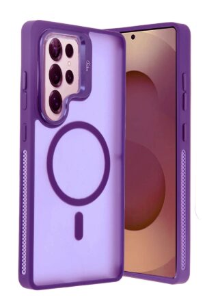 Samsung Galaxy S25 Ultra Flet Lens Magsafe Kapak - Derin Mor-(5796)