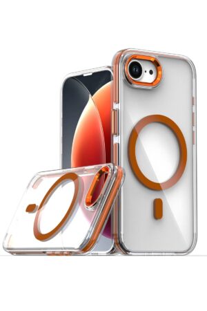 iPhone 16E Bella Magsafe Kapak - Turuncu-(5796)
