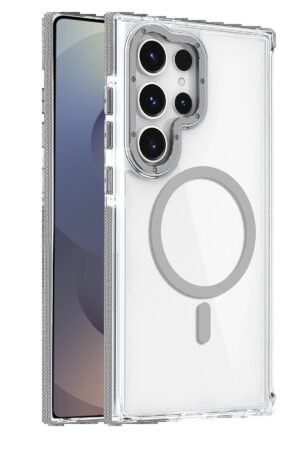 Samsung Galaxy S25 Ultra Bella Magsafe Kapak - Gri-(5796)