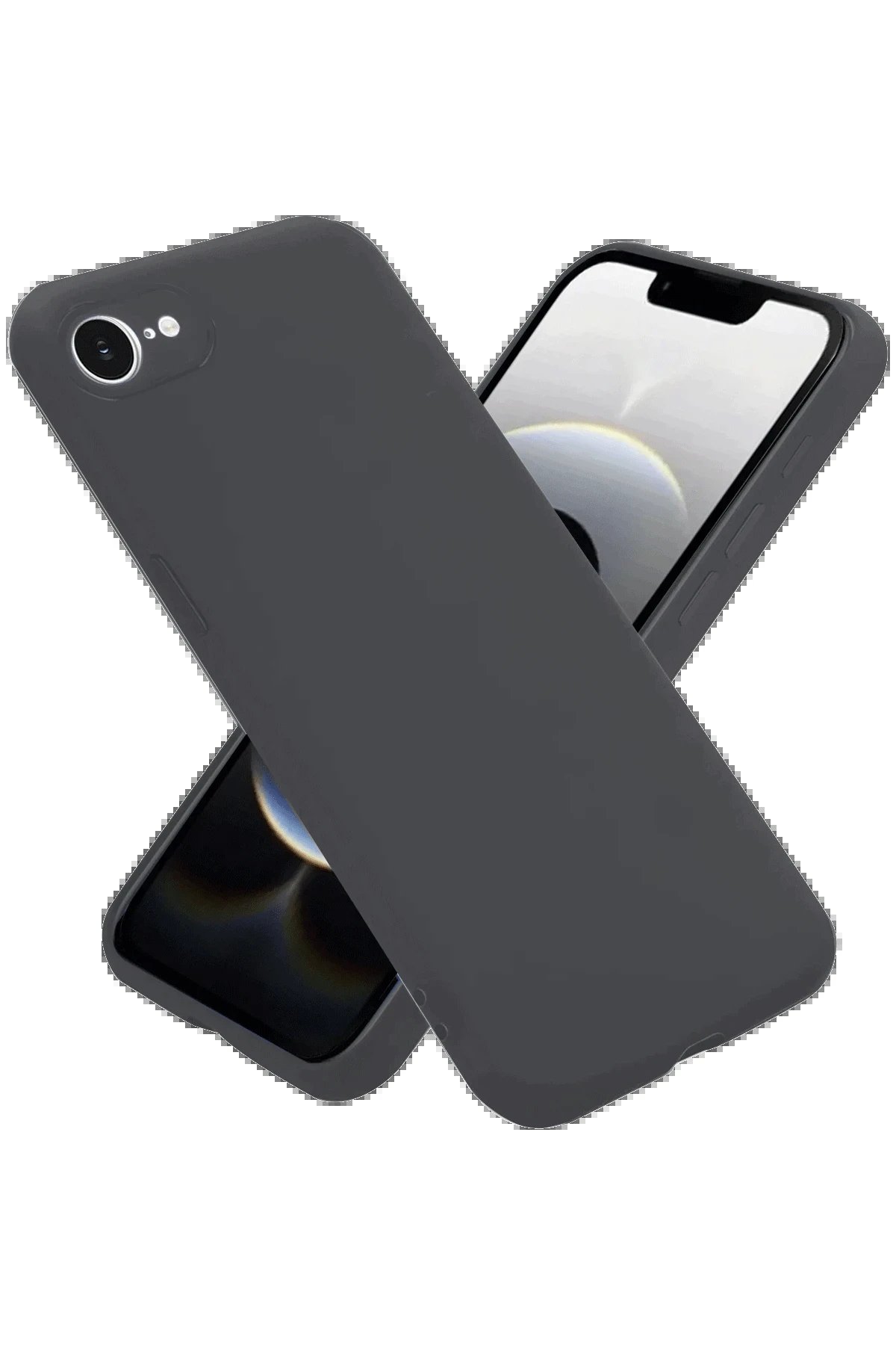 iPhone 16E Kılıf First Silikon - Gri-(5796)