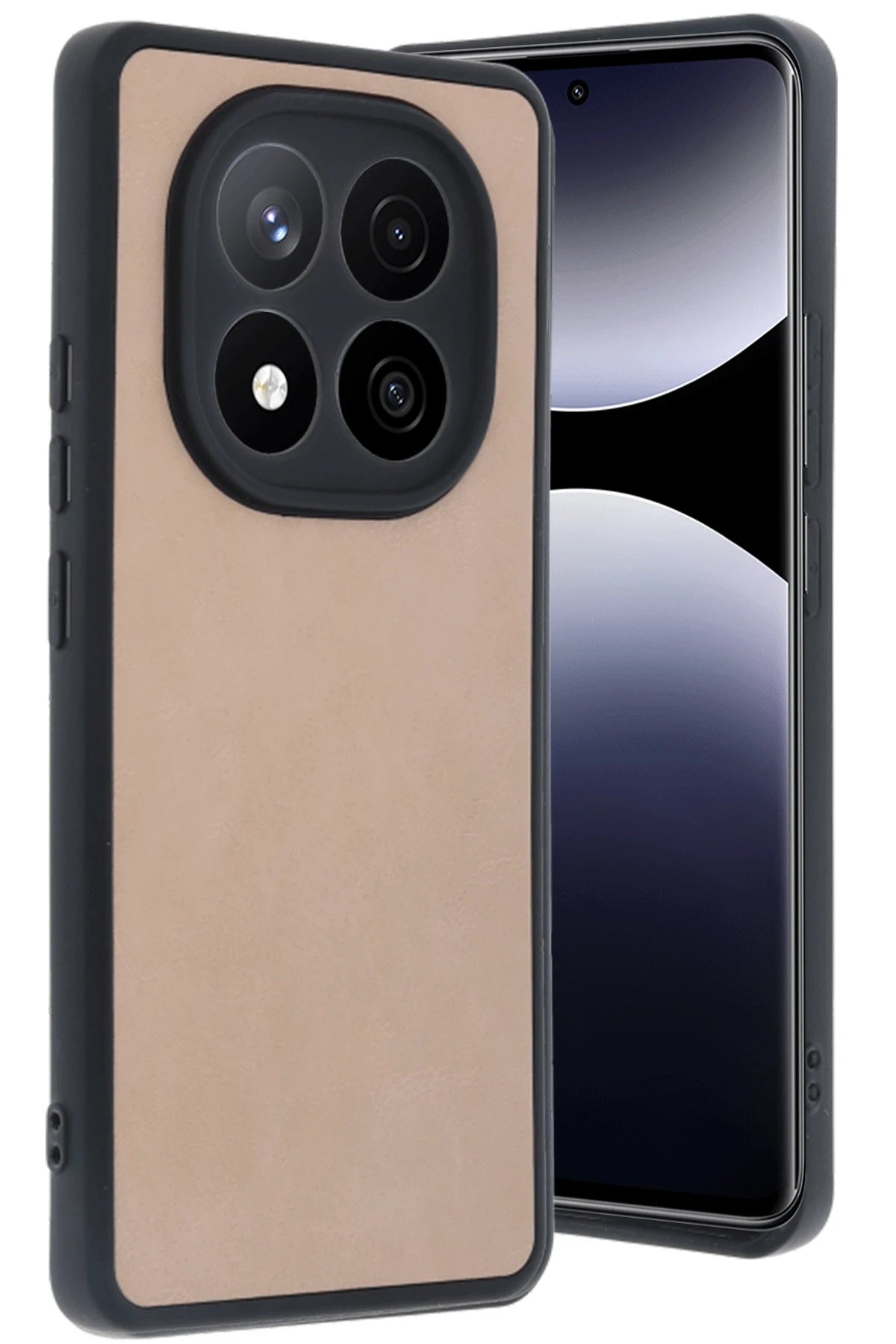 Xiaomi Redmi Note 14 Pro 5G Kılıf Aras Deri Kapak - Pudra-(5796)