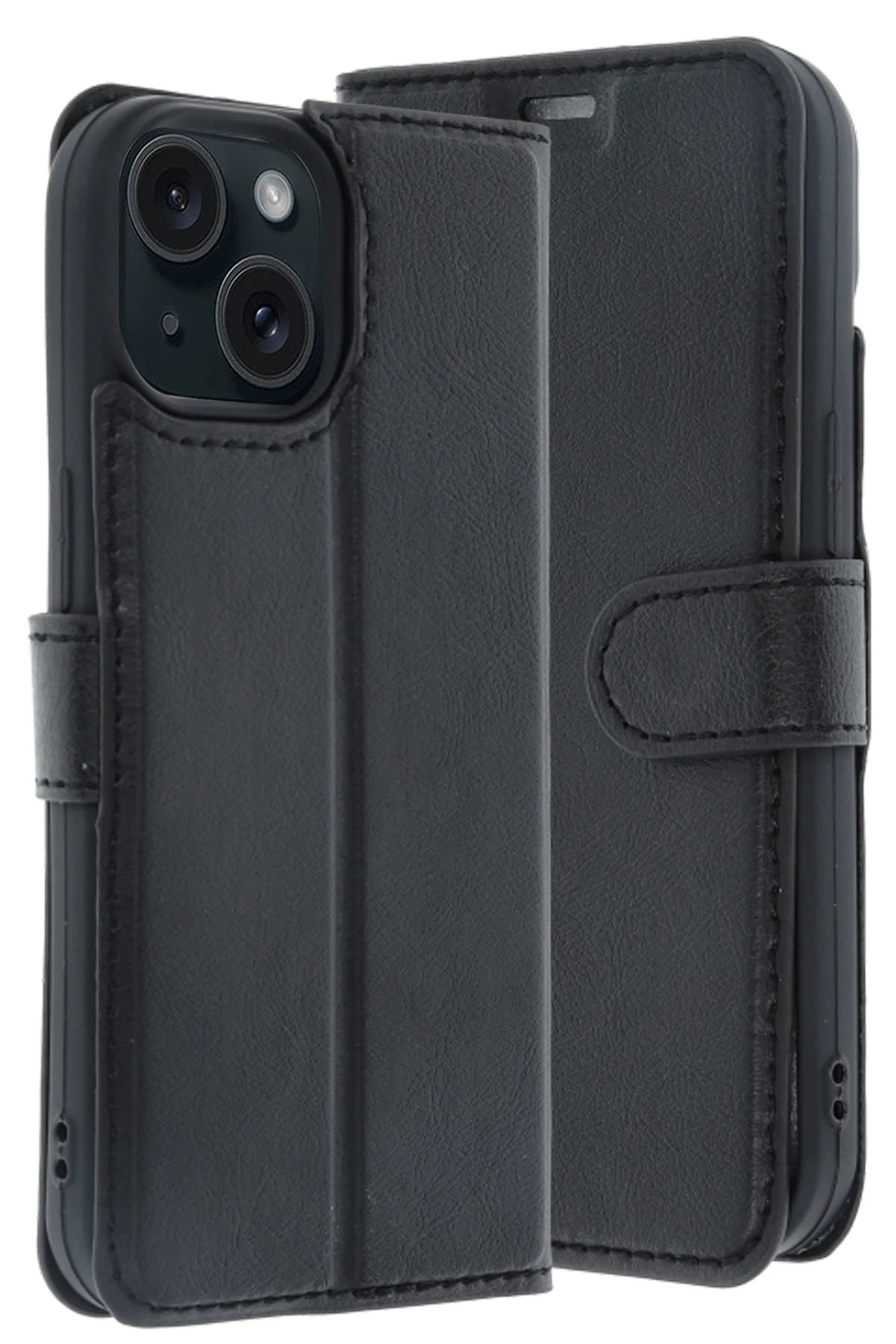 Apple iPhone 15 Trend S Plus Kapaklı Kılıf - Siyah-(5796) - Görsel 4