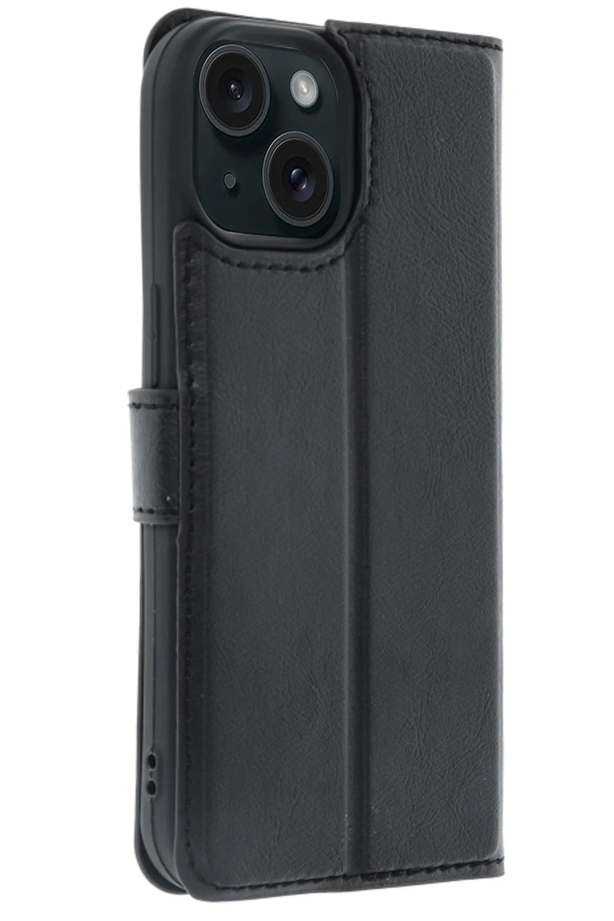 Apple iPhone 15 Trend S Plus Kapaklı Kılıf - Siyah-(5796) - Görsel 5