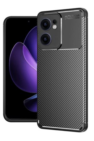 Oppo Reno 13F Kılıf Auto Focus Karbon Kapak - Siyah-(5796)