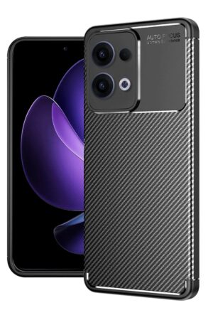 Oppo Reno 13 Pro Kılıf Auto Focus Karbon Kapak - Siyah-(5796)