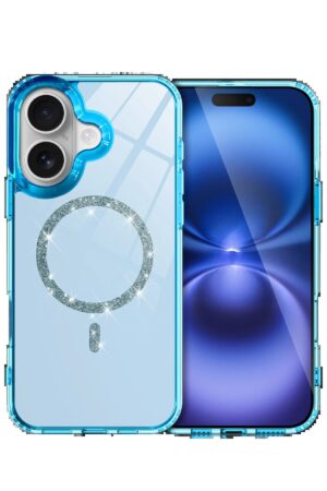 Apple iPhone 16 Live Diamond Magsafe Kapak - Mavi-(5796)