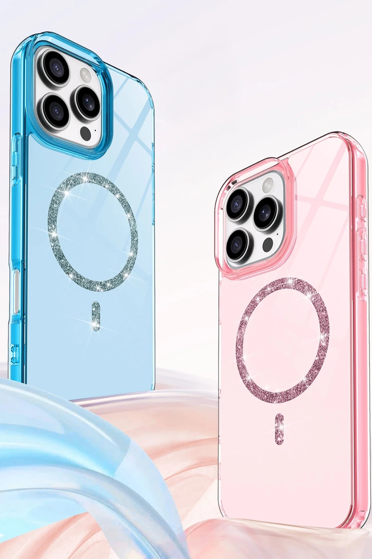 Apple iPhone 16 Pro Max Live Diamond Magsafe Kapak - Şeffaf-(5796) - Görsel 2