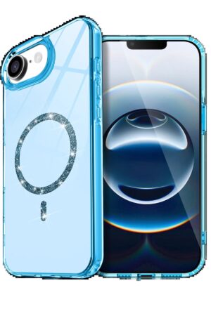 Apple iPhone 16E Live Diamond Magsafe Kapak - Mavi-(5796)