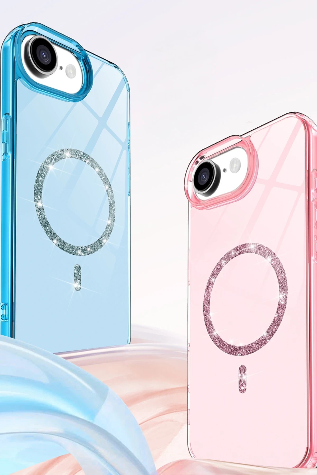 Apple iPhone 16E Live Diamond Magsafe Kapak - Mavi-(5796) - Görsel 2