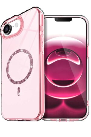 Apple iPhone 16E Live Diamond Magsafe Kapak - Pembe-(5796)