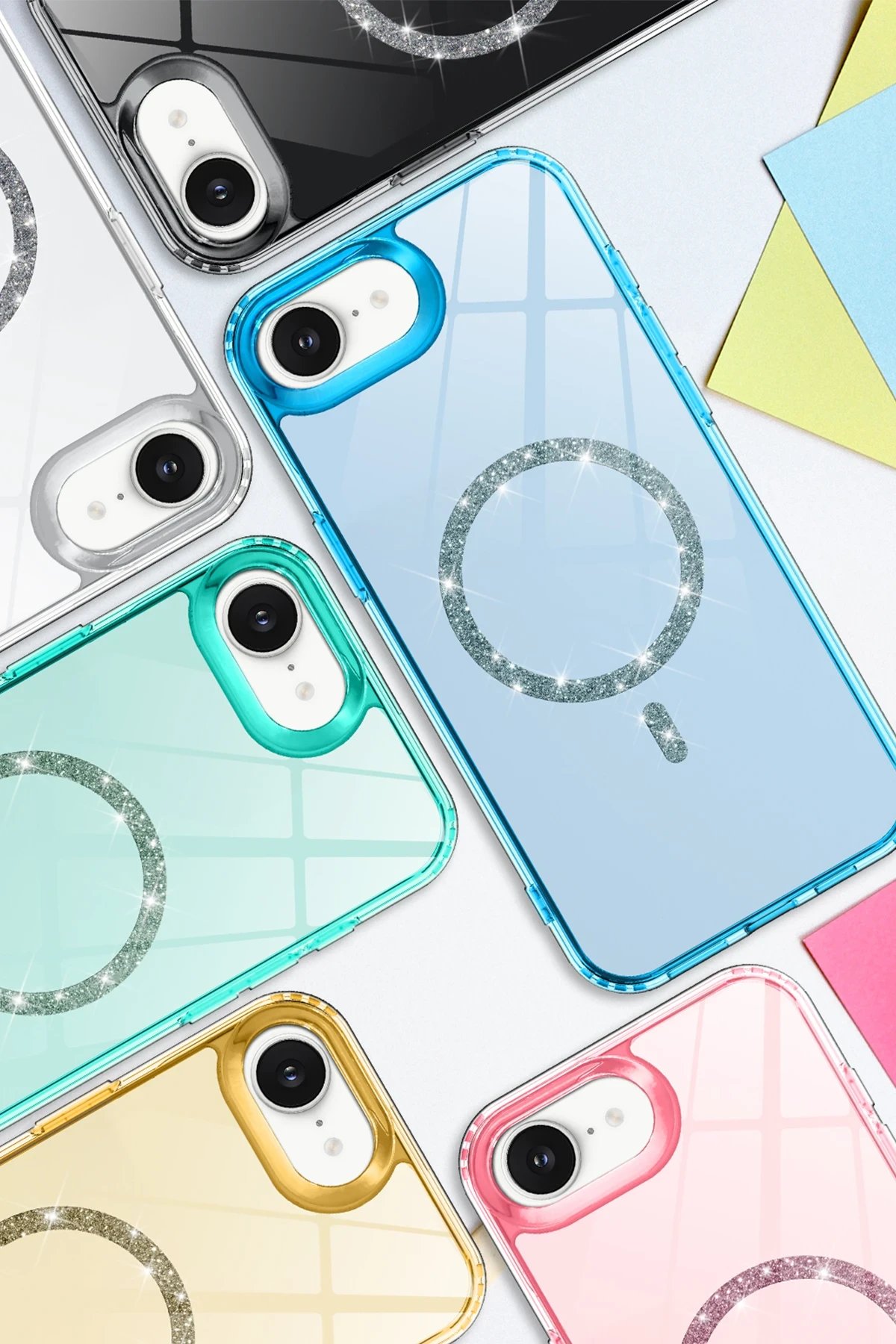 Apple iPhone 16E Live Diamond Magsafe Kapak - Sarı-(5796) - Görsel 4