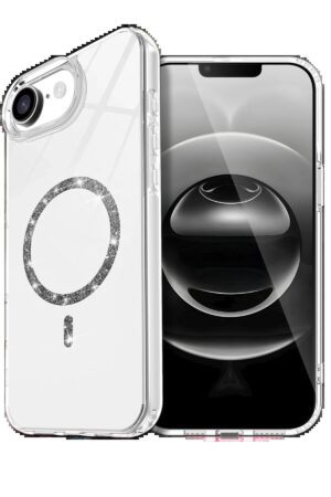 Apple iPhone 16E Live Diamond Magsafe Kapak - Şeffaf-(5796)