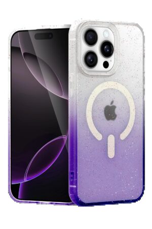 Apple iPhone 14 Pro Pummel Shiny Magsafe Kapak - Mor-(5796)