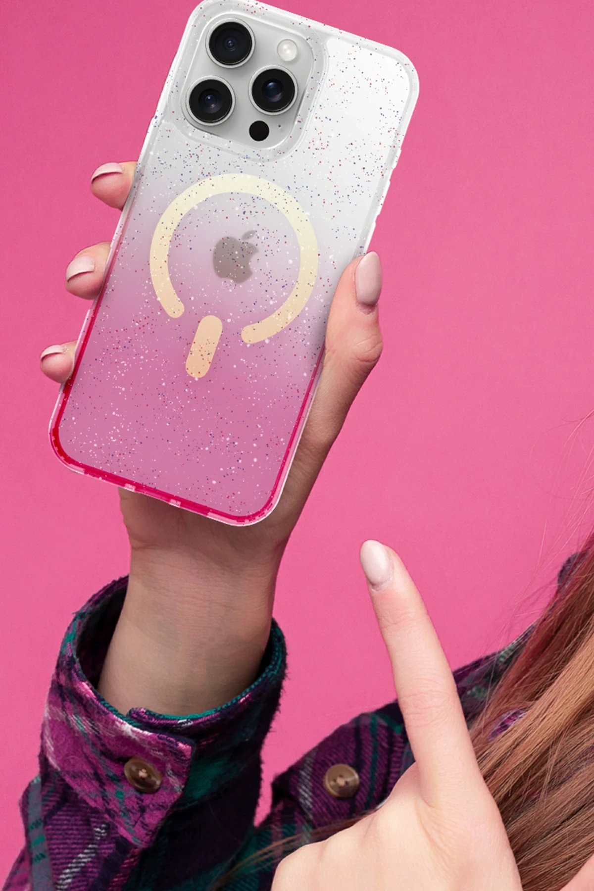 Apple iPhone 14 Pro Max Pummel Shiny Magsafe Kapak - Siyah-(5796) - Görsel 2