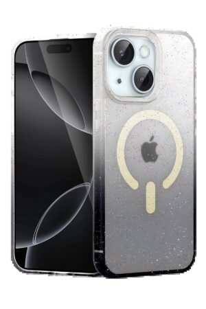 Apple iPhone 15 Plus Pummel Shiny Magsafe Kapak - Siyah-(5796)