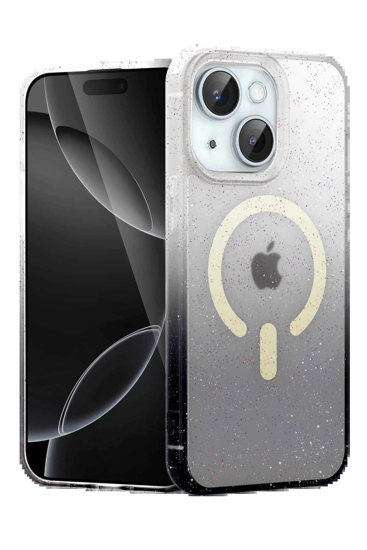 Apple iPhone 15 Plus Pummel Shiny Magsafe Kapak - Siyah-(5796)