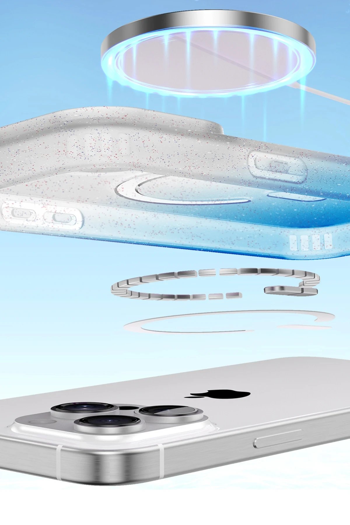 Apple iPhone 15 Plus Pummel Shiny Magsafe Kapak - Siyah-(5796) - Görsel 3