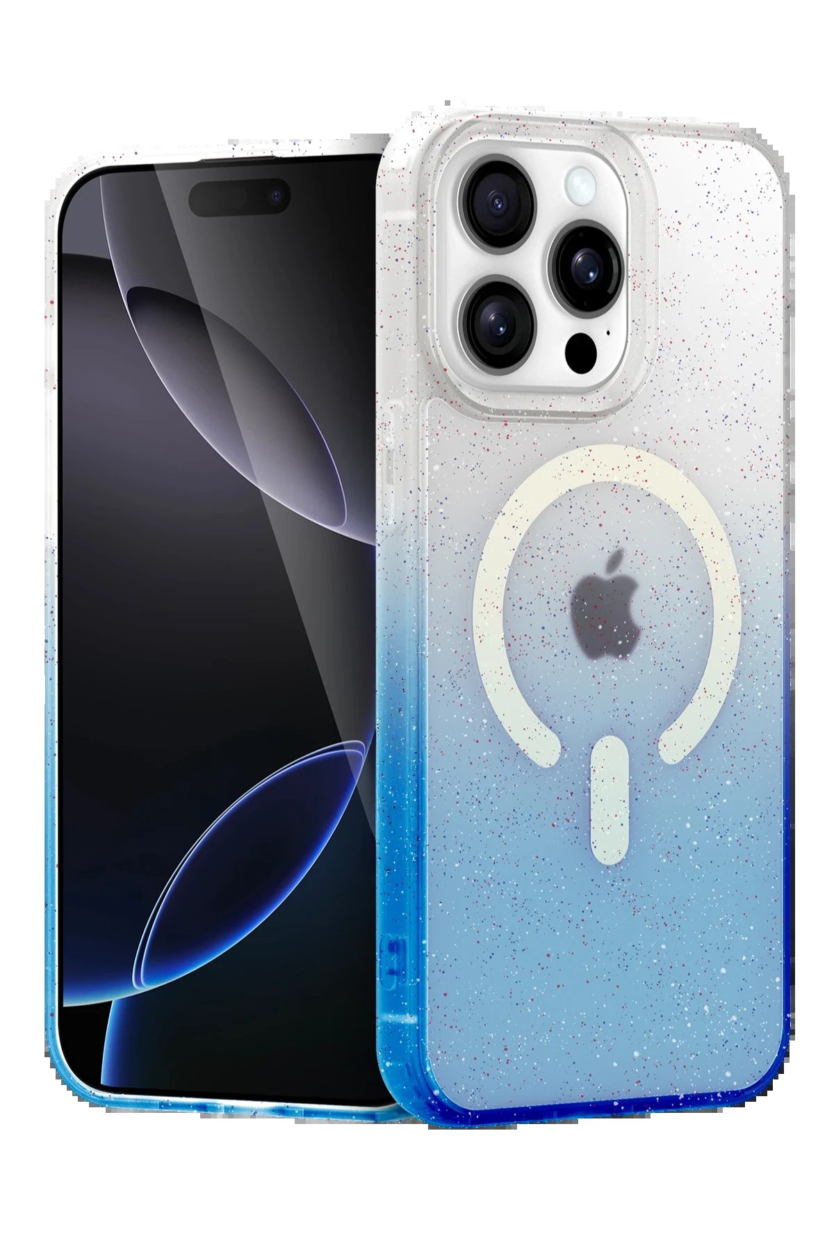 Apple iPhone 15 Pro Pummel Shiny Magsafe Kapak - Mavi-(5796)