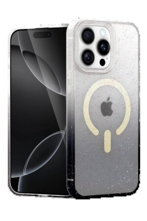 Apple iPhone 15 Pro Max Pummel Shiny Magsafe Kapak - Siyah-(5796)