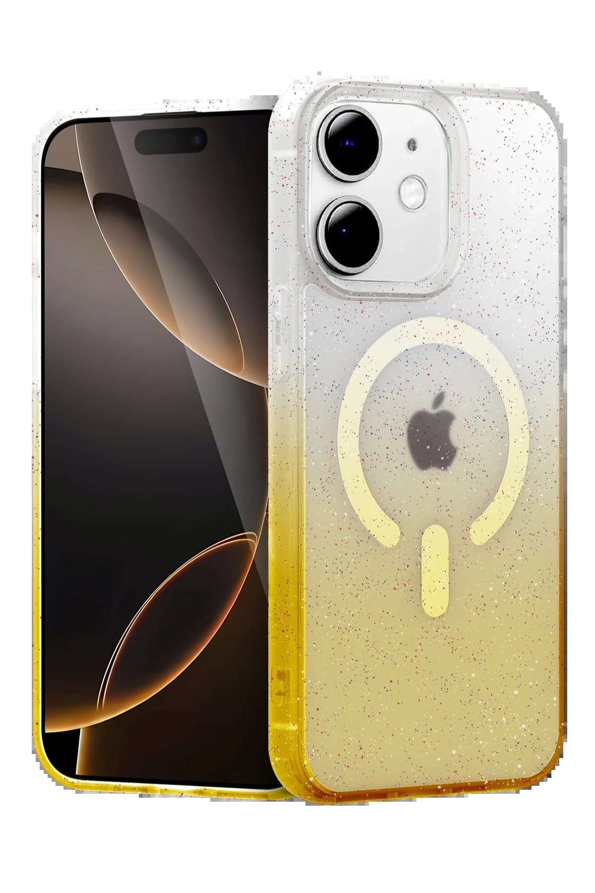 Apple iPhone 11 Pummel Shiny Magsafe Kapak - Gold-(5796)