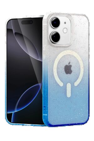 Apple iPhone 12 Pummel Shiny Magsafe Kapak - Mavi-(5796)