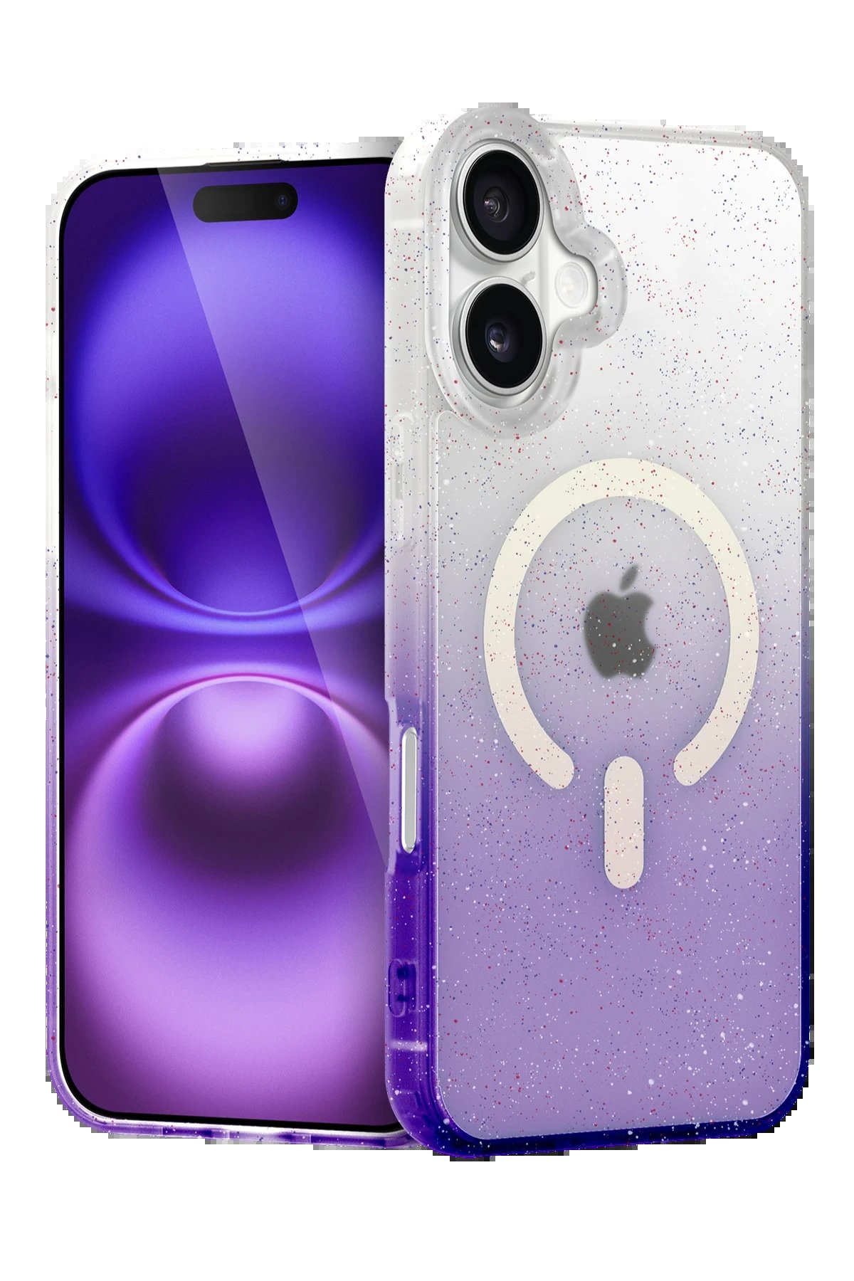 Apple iPhone 16 Pummel Shiny Magsafe Kapak - Mor-(5796)