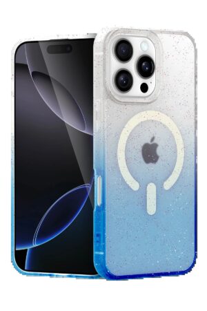 Apple iPhone 16 Pro Pummel Shiny Magsafe Kapak - Mavi-(5796)