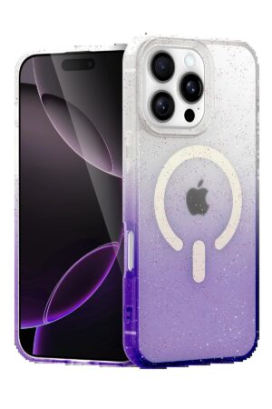 Apple iPhone 16 Pro Max Pummel Shiny Magsafe Kapak - Mor-(5796)