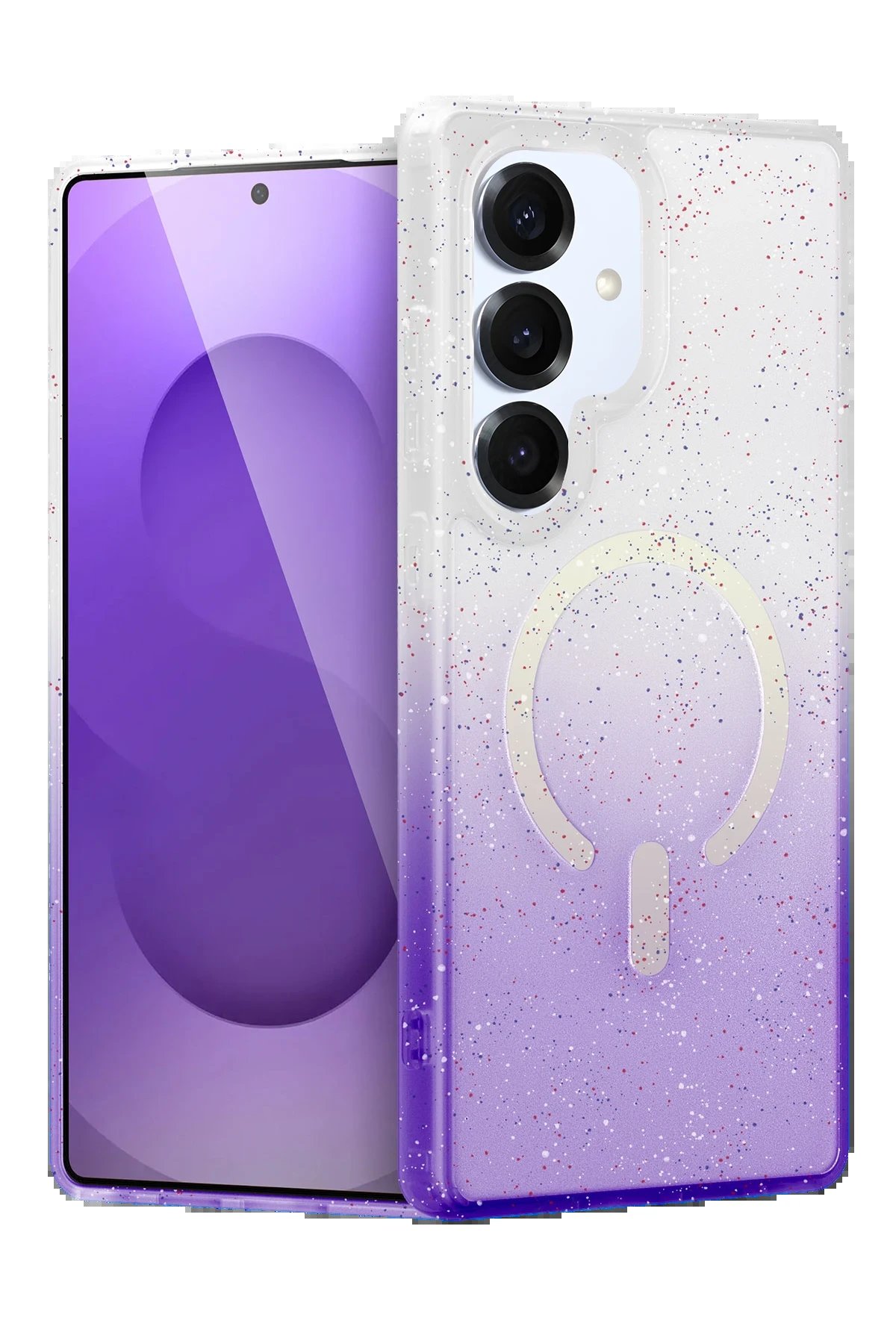 Samsung Galaxy S25 Pummel Shiny Magsafe Kapak - Mor-(5796)