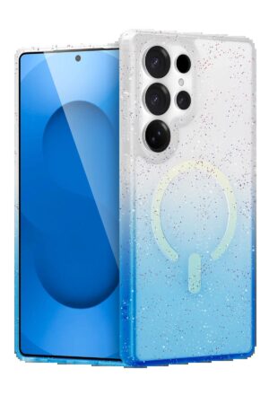 Samsung Galaxy S25 Ultra Pummel Shiny Magsafe Kapak - Mavi-(5796)