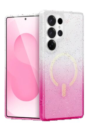Samsung Galaxy S25 Ultra Pummel Shiny Magsafe Kapak - Pembe-(5796)